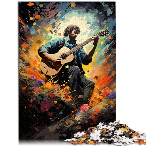 Puzzle für farbenfrohen psychedelischen Gitarristen, 1000 Teile, Puzzle für Erwachsene, Holzpuzzle, einzigartige Geburtstags, 1000 Teile (50 x 75 cm)