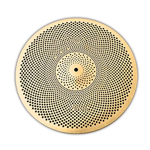 ZUOMU Low Sound Becken Silent 40,6 cm Crash Silber/Gold/Schwarz/Bunt zum Üben (Farbe: Gold)