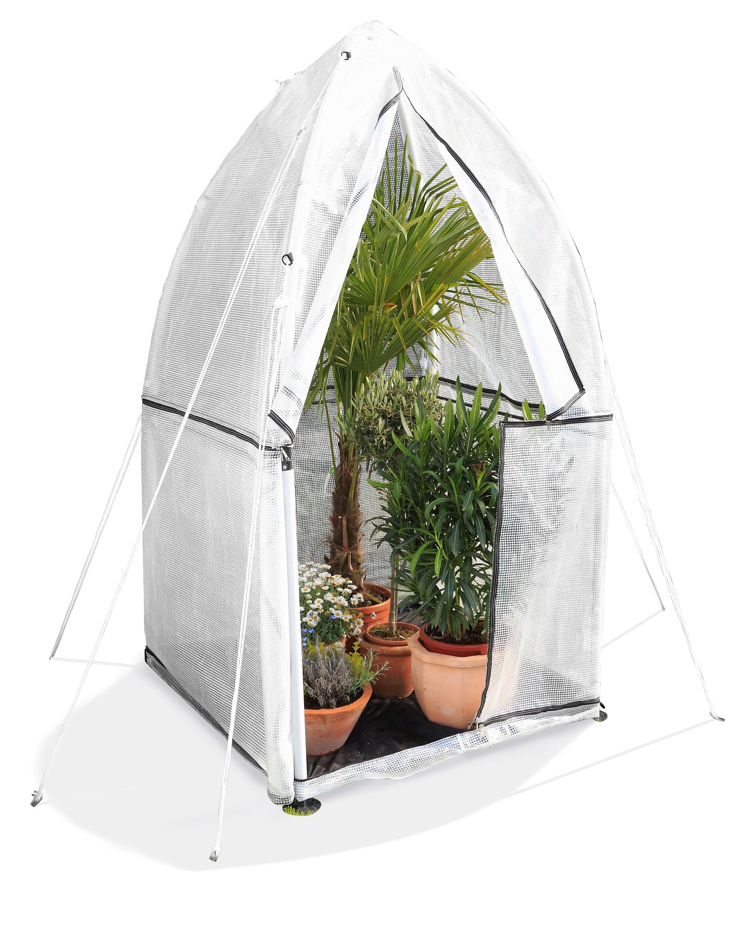 BioGreen Verlängerung für Foliengewächshaus Tropical Island M | Erhöhung um 1 Meter | einfacher Anbau per Easy-Click-System | L 130 x B 130 x H 100 cm