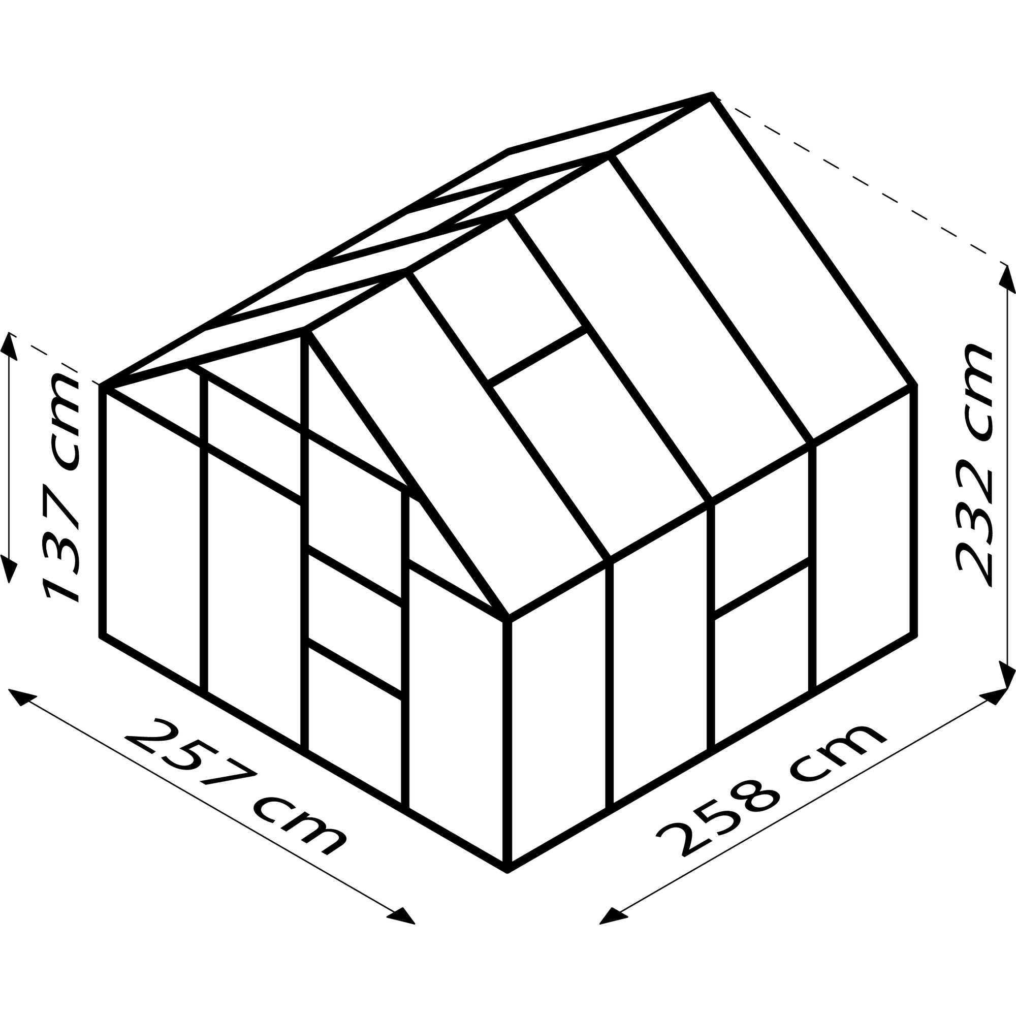 Vitavia Gewächshaus 'Meridian 1 6700' 6,7 m² 254,4 x 254,4 cm 4 mm Hohlkammerplatten schwarz 3