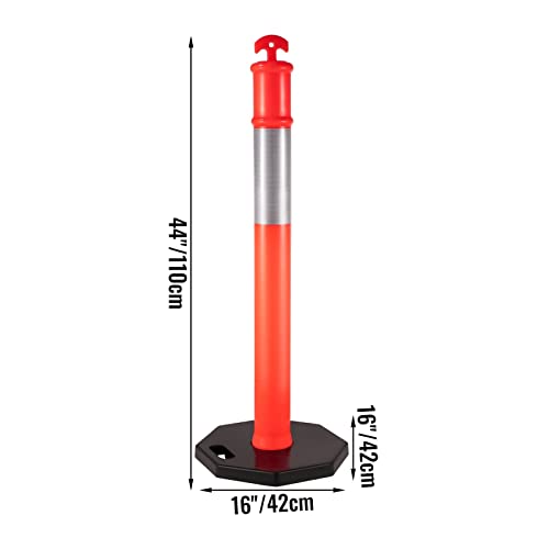 Verkehrsleitpfosten for Parkplatz Baustelle Kanalisierkegel Gummisockel Leitpfosten 3/4/5/6/9/10/12 STK Robust und langlebig(3 Packs)