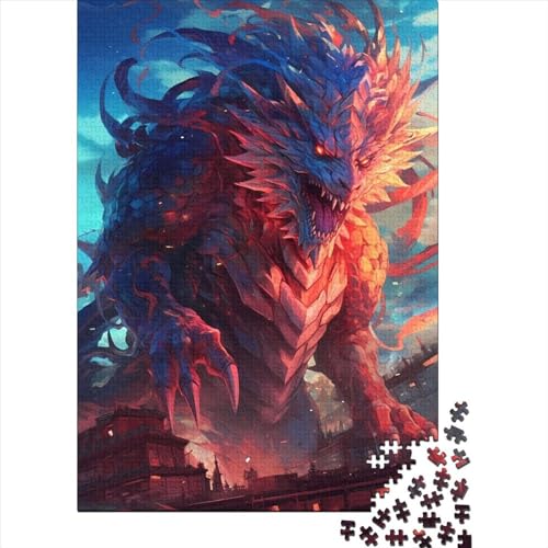 Dragon Monster Fury Holzpuzzle für Erwachsene und Jugendliche von Difficult Challenging Puzzles 1000 Teile für anspruchsvolles Puzzlespiel und Familienspiel 75x50cm