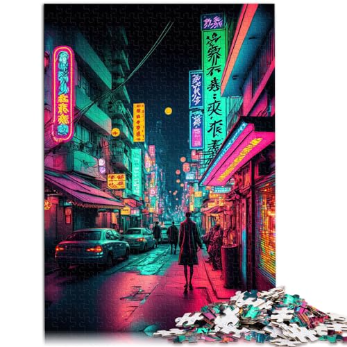 Puzzles als Geschenke, Tokyo Neon-Puzzle, 1000-teiliges Holzpuzzle, lustige Aktivitäten zu Hause, Geburtstagsgeschenk, Reisegeschenk, 1000 Teile (50 x 75 cm)