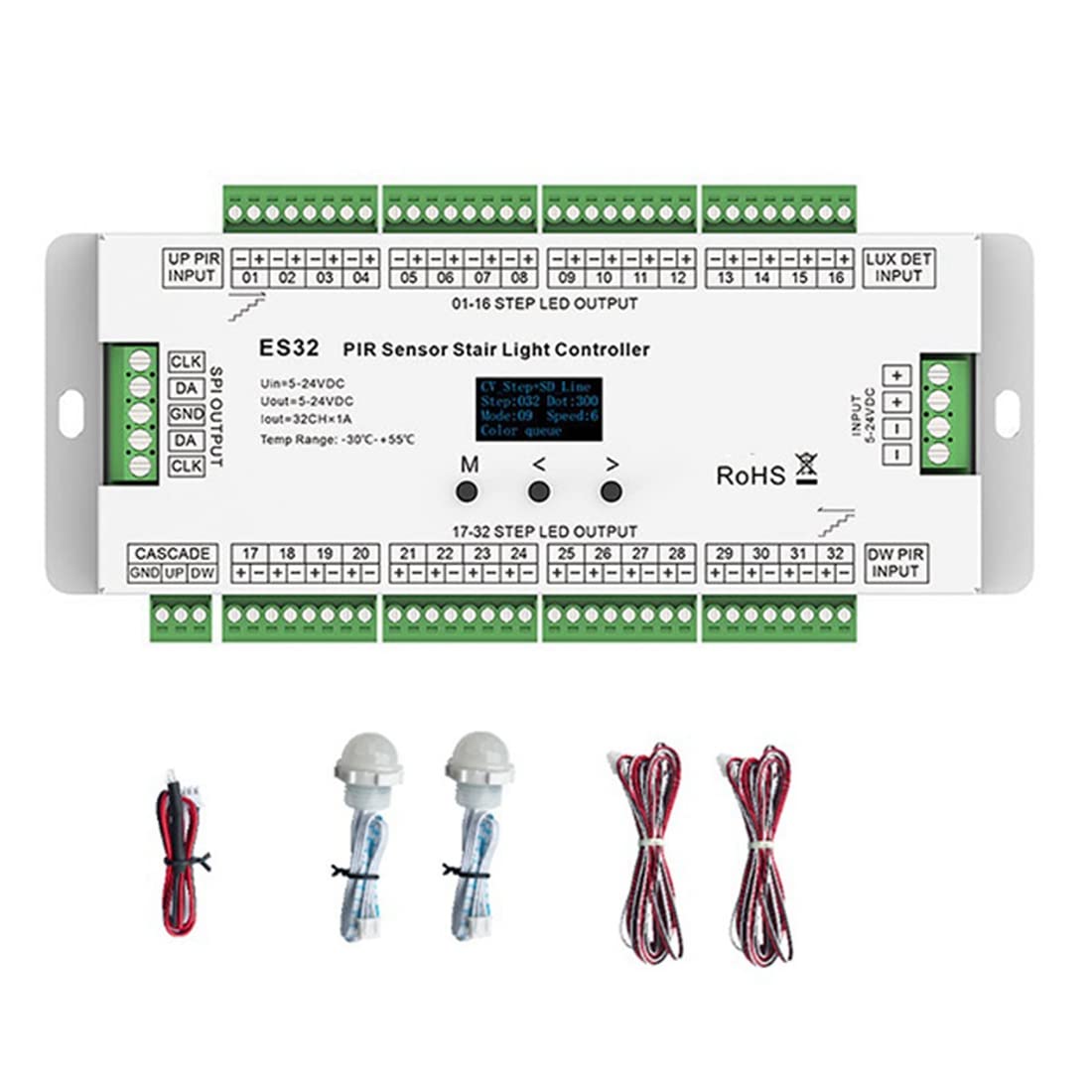 32CH ES32 PIR-Sensor, Treppenlichtsteuerung, menschlicher Körper, induktiver Infrarotschalter, Lampensteuerung, für Leiter für eine Farbe