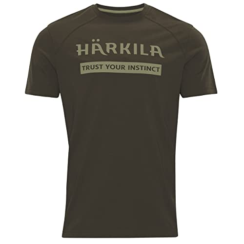 Härkila Logo Shirt 2er Pack Limited Edition Braun Grün - T-Shirt für Jäger - Jagdshirt für Herren Willow Green / Oil Green, Größe:L