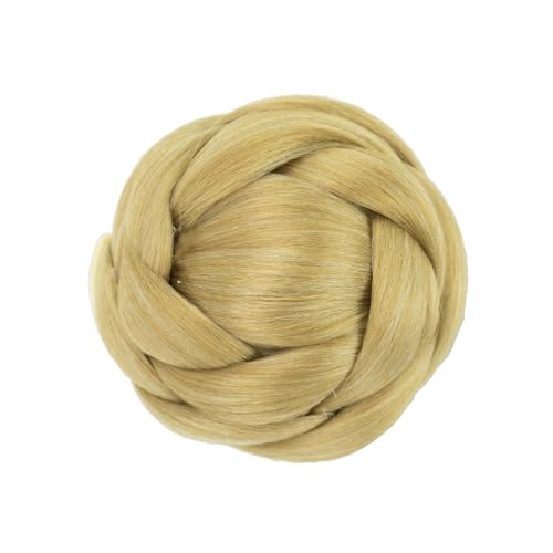 Haarknoten, Synthetisches Haar, geflochten, Chignon, Tänzer-Haar, Donut-Haarteile, Haargummi, Klaue, Haarknoten, Hochsteckfrisur for Hochzeitsfeier,für Hochsteckfrisur-Perücke(Color:Ash Blonde)