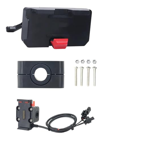 Handyhalterung Motorrad Für Benelli Für TRK702 Für TRK702X 2022-up Motorrad GPS Telefon Halter USB Drahtlose Ladegerät Navigation Halterung Montieren Ständer Handyhalter Fahrrad(12mm - Base -Charger)