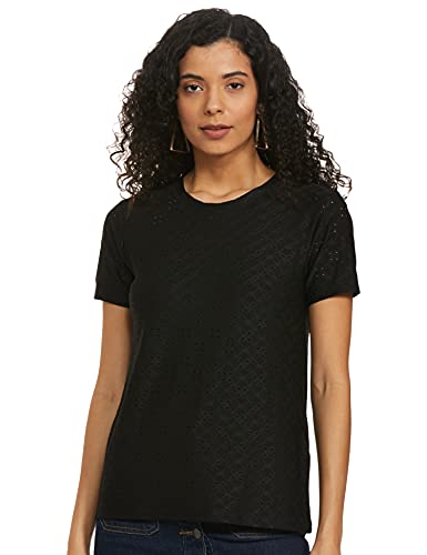 jdy Damen JDYCATHINKA S/S Tag JRS NOOS Top, Black, L