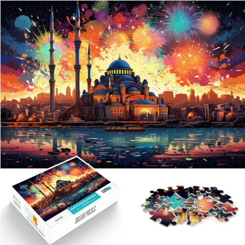 Puzzle für Erwachsene, farbenfrohes Istanbul, Türkei, 1000 Teile, Puzzle, Geschenke, Holzpuzzle, Geburtstagsgeschenk, Geschenke für oder, Wandkunst, 1000 Teile (50 x 75 cm)