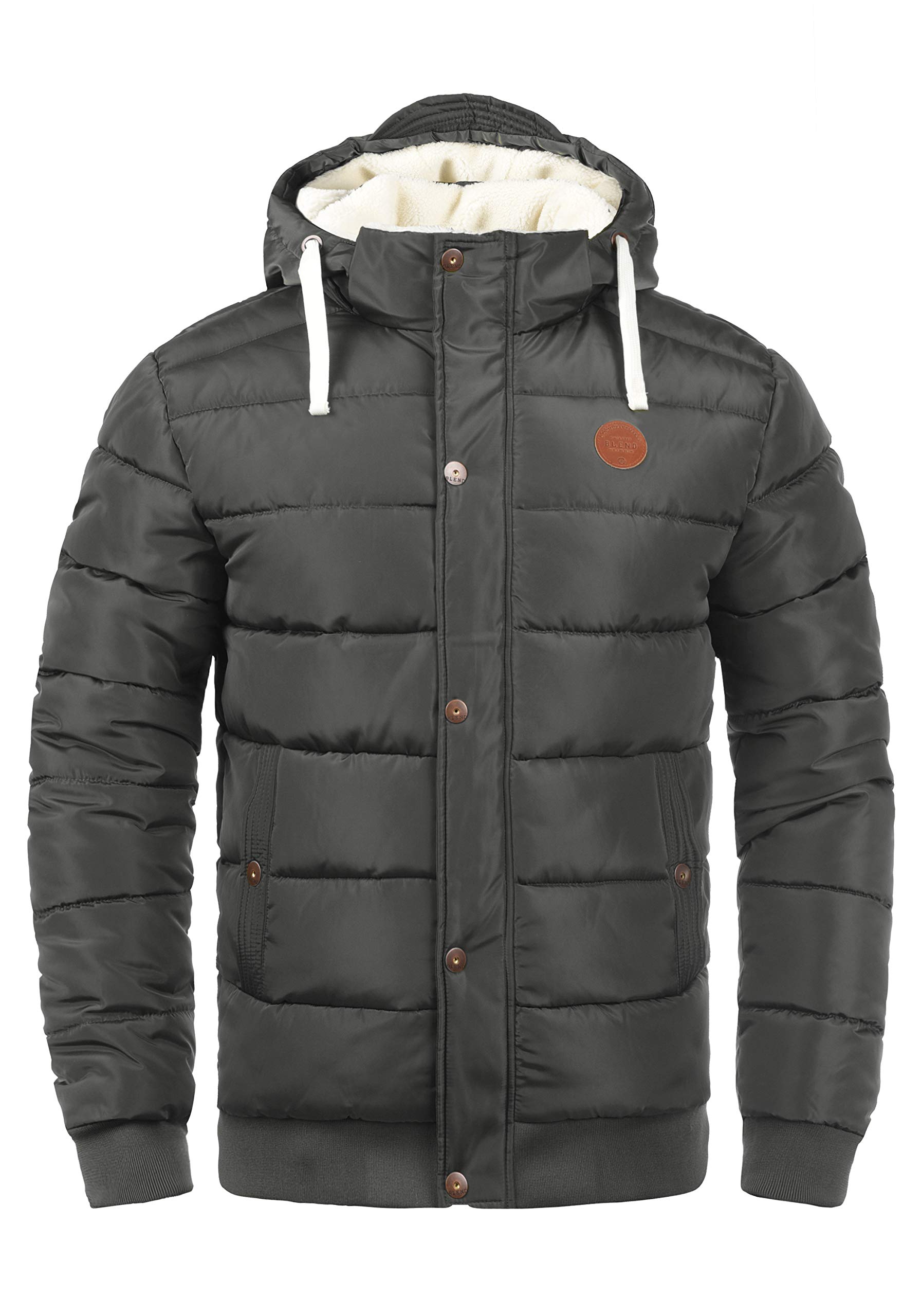 Blend BHFrederico Herren Winterjacke Steppjacke warme Jacke gefüttert mit Kapuze Kordelzug Eingrifftaschen Regular fit, Größe:2XL, Farbe:Phantom Grey (70010)