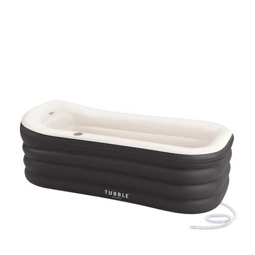 Tubble® Royale Aufblasbare Badewanne - Verwendung als Heiß- und Eisbad - Schneller Aufbau in 1min - Faltbare Badewanne für Erwachsene bis zu 188cm - Black Onyx - 255L