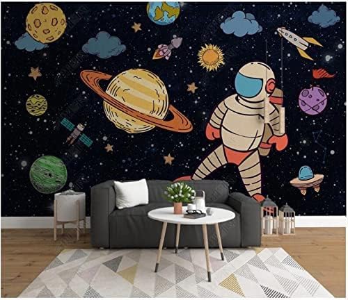 Handgemalter Weltraumplanet Rakete Kinderzimmer 3D Tapeten Wanddekoration Fototapete Sofas Wohnzimmer Wandbild Schlafzimmer-150cm×105cm