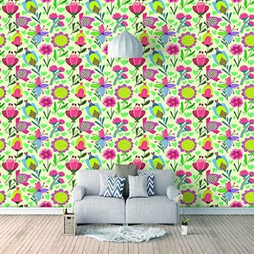 Cartoon Rote Blume Muster 3D Tapeten Wanddekoration Fototapete Sofas Wohnzimmer Wandbild Schlafzimmer-300cm×210cm