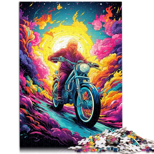 Puzzle, farbenfrohe psychedelische Fahrräder bei Sonnenuntergang, Kunst-Puzzle für Erwachsene, 1000 Teile, Holzpuzzle, tolles Geschenk für | Spiele 1000 Stück (50 x 75 cm)