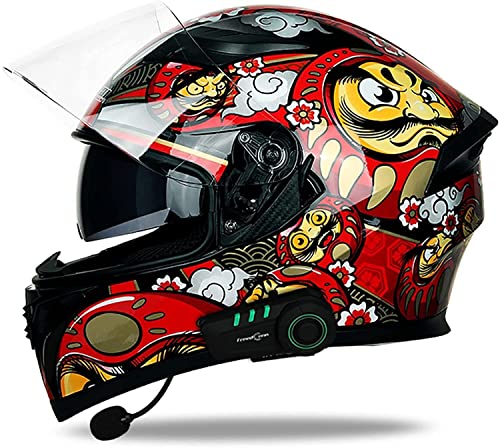 Integralhelm Helm Motorradhelm Mit Bluetooth-Headset und Klapphelm Doppelvisier Full face Motorrad Helm Klapphelm DOT/ECE Genehmigt Rollerhelm für Erwachsene Damen Herren