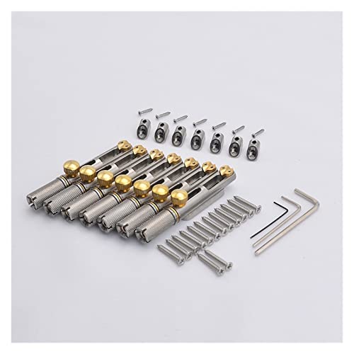 1 Satz Silber Schwarz 6/7/8 Saiten Edelstahl Headless Gitarrensteg/Einzelsteg Für Fanned Fret Gitarre Tune-o-matic Steg (Color : Silver 7 Pieces-2)