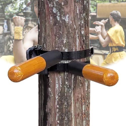 Wing Chun Attrappe für Kampfsport, Wing Chun Holz Dummy, Tragbarer Wing Chun Dummy, Attrappe mit Federarm, für Baum oder weiche Objekte (Color : 2 Spring Hand)