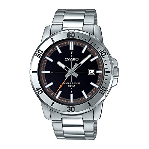 Casio MTP-VD01D-1E2V Men's Enticer Stainless Steel Black Dial Casual Analog Sporty Watch