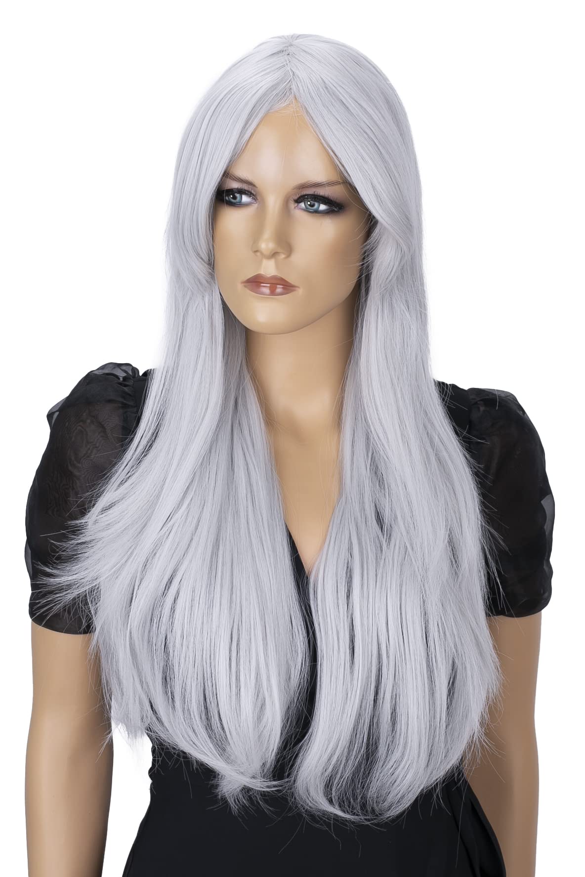 CAISHA 70cm Langhaar Perücke Fashion Wig Cosplay Glatt Hellgrau WH4