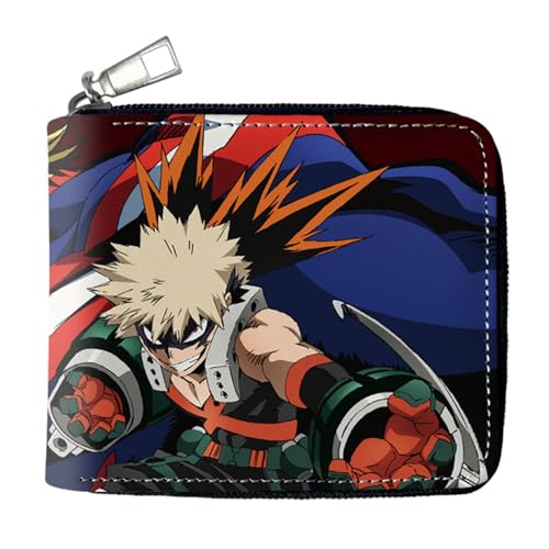 RYNDEX My He-ro Academ-ia Anime Wallets, Süß Spaß Einzigartig Karten Portemonnaie, Mädchen Geldtasche mit Münzfach und Geldscheinfach(Color:Multicolor 6)