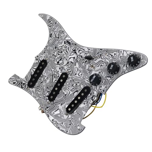 Standard-Pickguard-Tonabnehmer 7-Wege-Typ, voll bestücktes, vorverdrahtetes Schlagbrett, SSS-Single-Coil-Tonabnehmer, exquisites Set für E-Gitarre (Color : V)