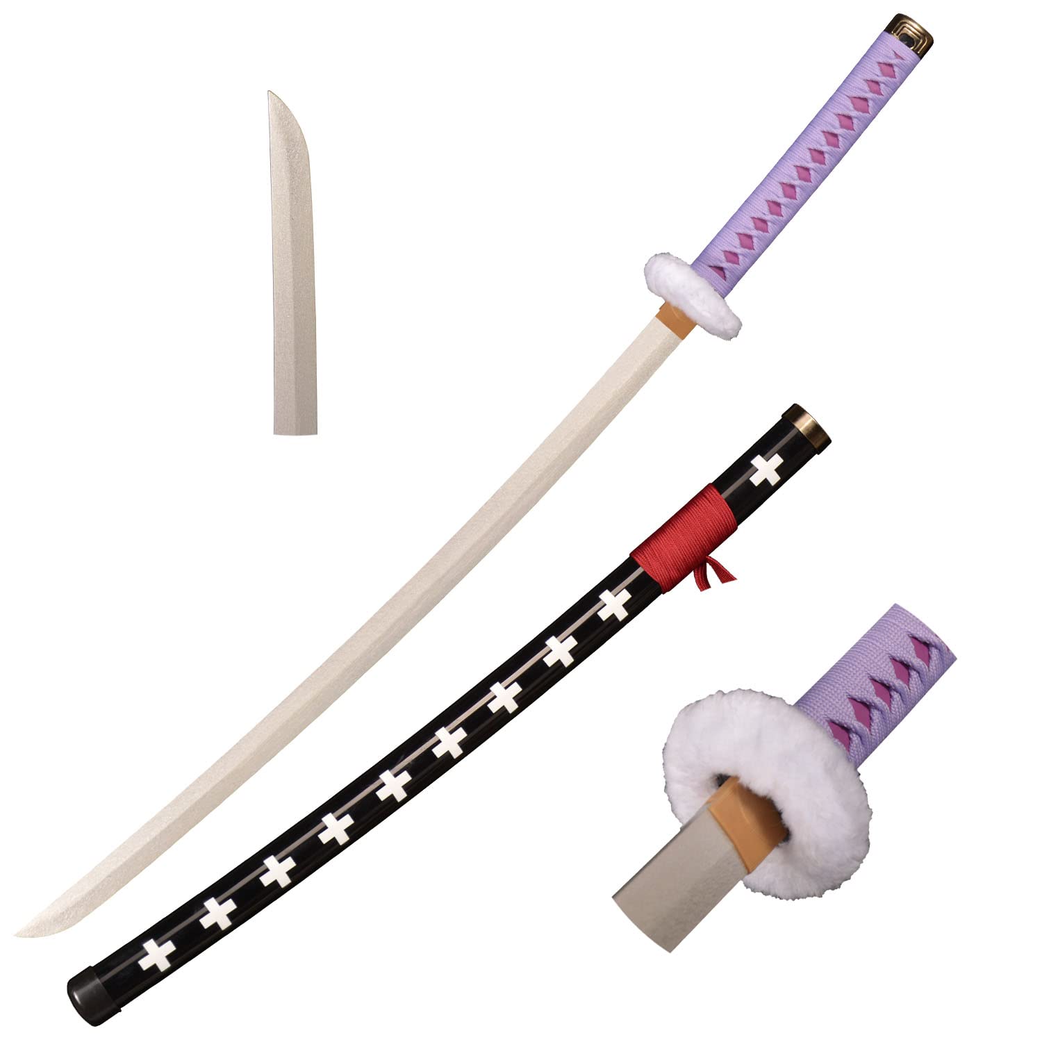 Eroberer Replica Schwerter Holz Anime Cosplay Schwert, Roronoa Zoro Samurai Schwert, Anime Fan, Sky Feather Slash, Trafalgar Law Lila Messer