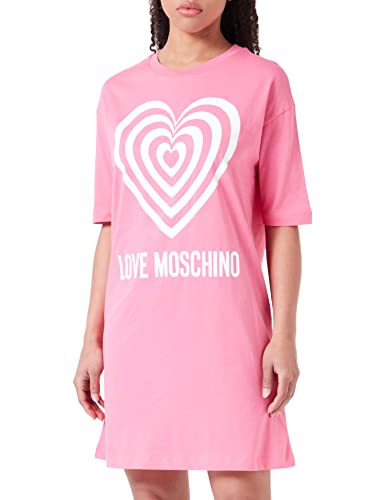 Love Moschino Women's Short-Sleeved T-Shape Comfort fit Dress, Fuchsia, 40