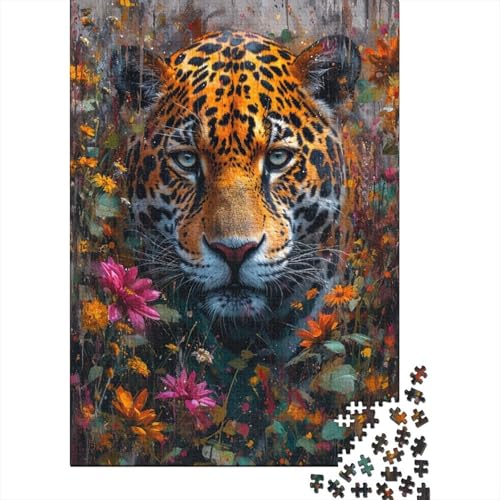 Leoparden-Holzpuzzle für Teenager, 1000 Teile, für Erwachsene, schwierige Puzzles, Geburtstagsgeschenk für Erwachsene, Jungen und Mädchen 29,53x19,69 Zoll