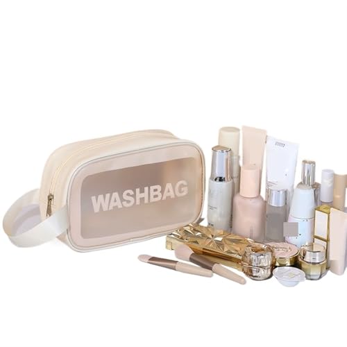 Kosmetiktasche for Damen, tragbar, fortschrittliche Reisetasche mit großem Fassungsvermögen, Aufbewahrungstasche for Kosmetik, Kulturbeutel Kosmetiktasche Set(Beige S)