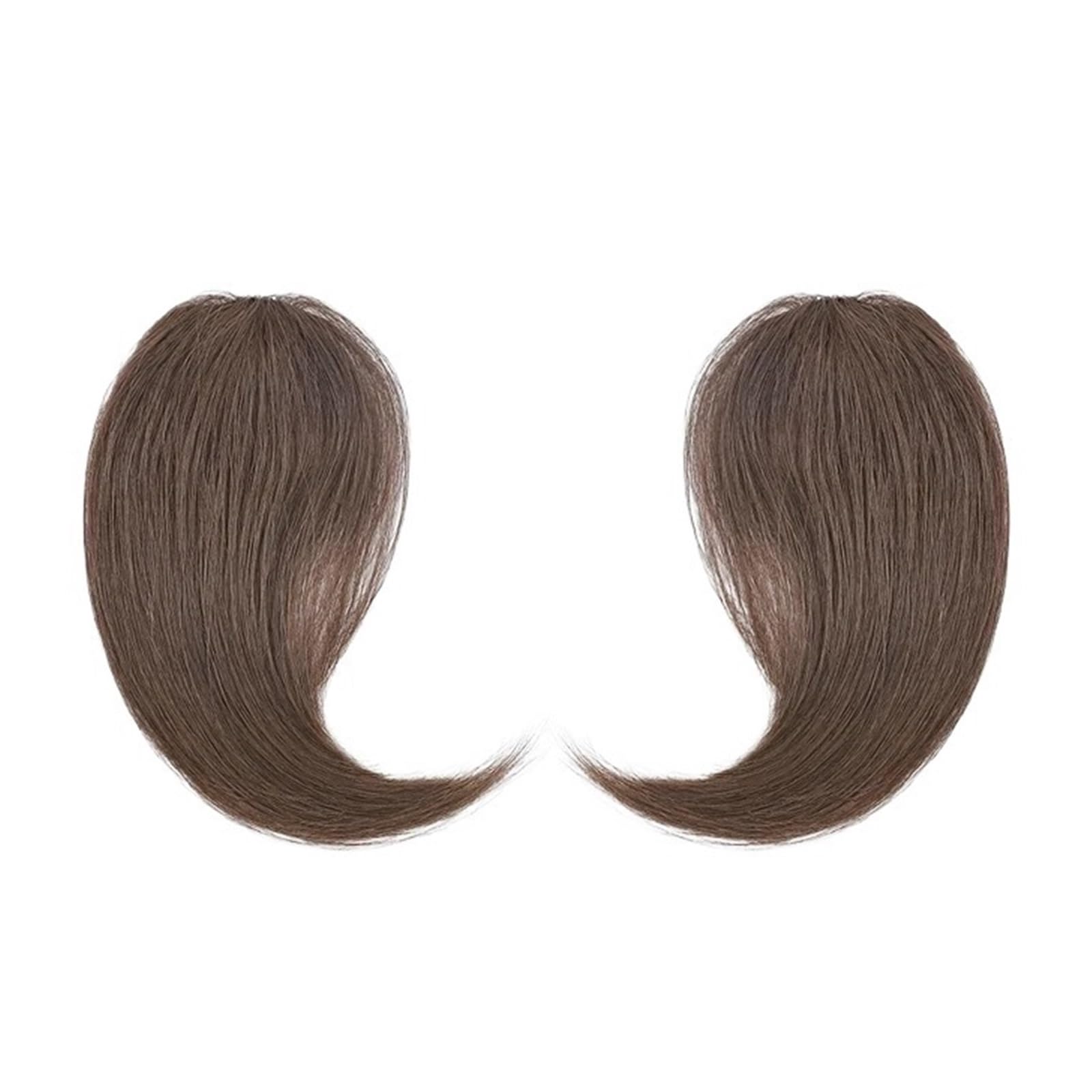 Pony Extension für Damen Clip-on-Pony aus 100% Echthaar mit Mittelteil, einseitiger/zweiseitiger Pony, Remy-Haar in Verlängerung, französischer unsichtbarer 2-teiliger Pony Fringe Bangs(E)