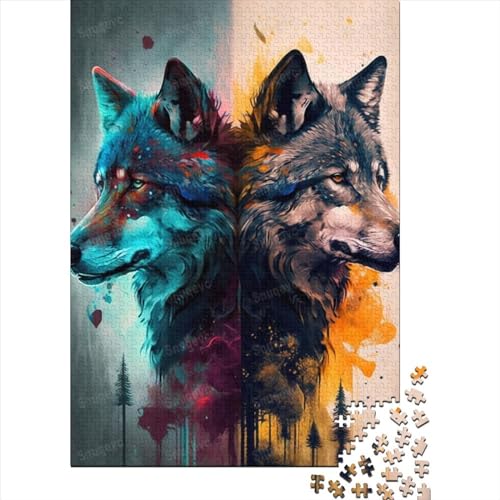 Fantasy Strange Wolf für Erwachsene 1000 Teile Puzzle 1000 Teile für Erwachsene Schwierige Puzzles Entspannende Puzzlespiele - Denksport-Puzzle (Größe: 75 x 50 cm)