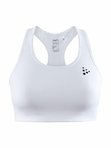 Craft CORE Training Bra Classic | Sport BH Damen S | White | Mittlerer Halt | Quick Dry Sportunterwäsche für Damen | Feuchtigkeitstransportierendes Gewebe | BH Damen ohne Bügel