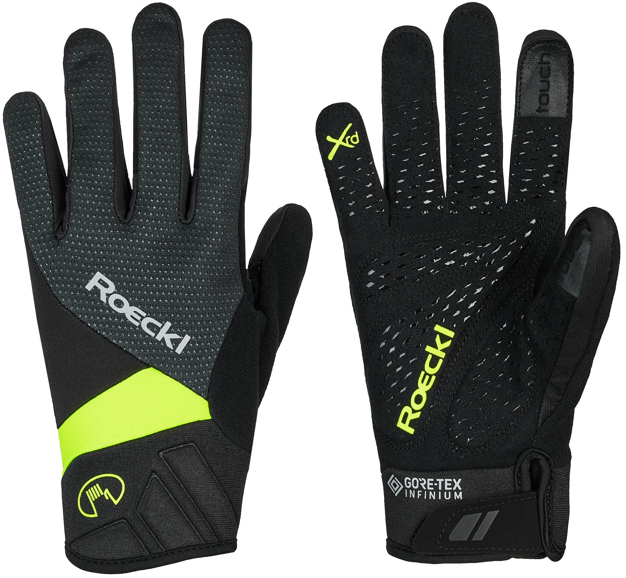 Roeckl Runaz Winter Fahrrad Handschuhe lang schwarz/gelb 2023: Größe: 10.5