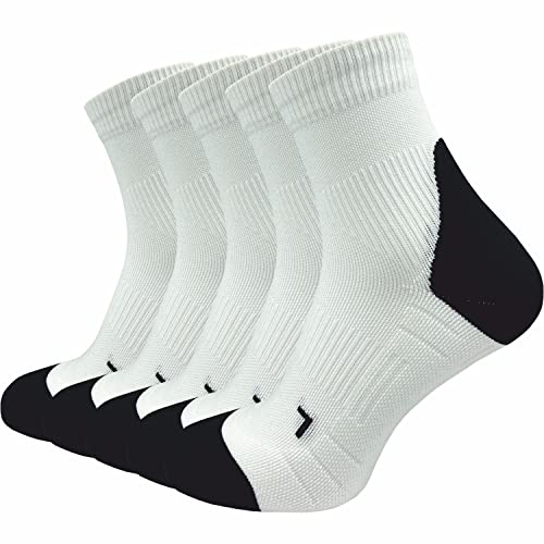 GAWILO 5 Paar Herren Laufsocken mit Kompression | Sportsocken | Anti-Blasen Schutz | Atmungsaktiv & Feuchtigkeitsregulierend (as3, numeric, numeric_47, numeric_50, regular, regular, weiß, 47-50)