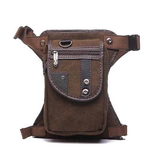 Motorrad Beintasche Motorrad-Beintasche, mehrere Taschen, Hüfttasche, Segeltuch, verschleißfest, for Reisen, Klettern, Reiten, Radfahren Motorrad Tasche Bein(Brown)