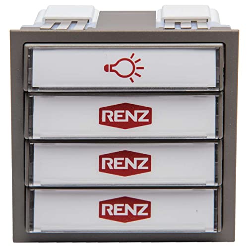 RENZ Tastenmodul mit 1 Lichttaster & 3 Klingeltaster grau RENZ Nummer 97-9-85276