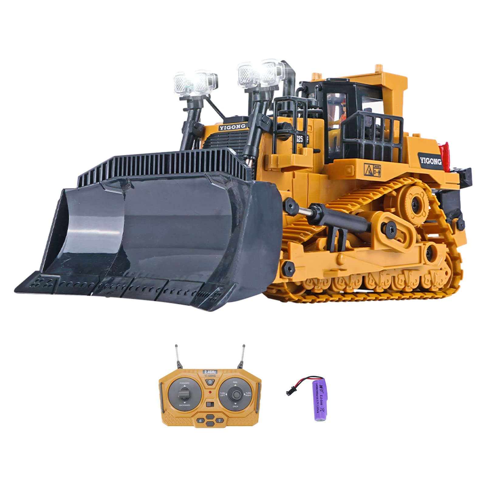 Asslye RC Crawler Heavy Bulldozer 1/24 Truck 9CH 2.4G Radio Controlled Cars Toys