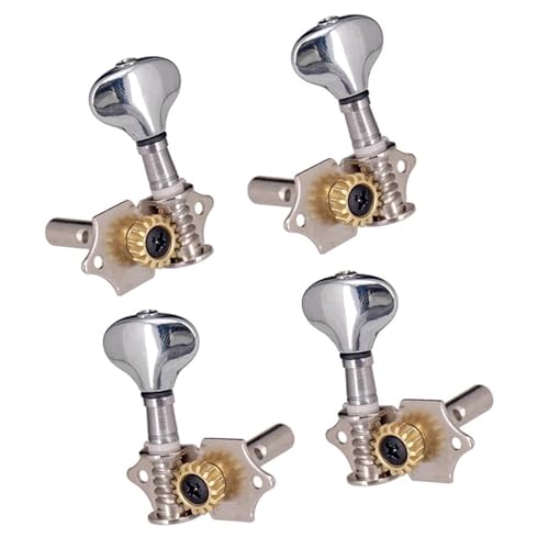 Strings Tuning Pegs Mechaniken Für Gitarre 2R 2L Set Ukulele Open Tuner Tuning Key Nail Machine Head Ersatzzubehör (Color : Silver)