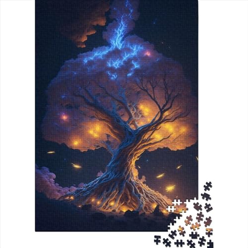 Magischer Baum, schwierige, anspruchsvolle Puzzles, Kunst-Puzzles für Erwachsene, 1000 Teile, Puzzles für Erwachsene, Lernspiel, Herausforderungsspielzeug (Größe: 75 x 50 cm)