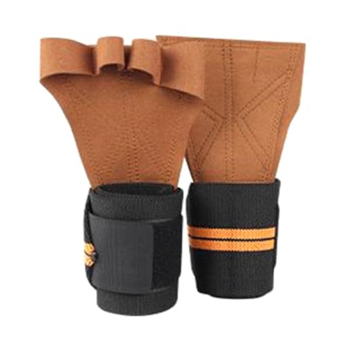 Qsvbeeqj Fitness-Handschuhe, Gewichtheben, Workout-Übungshandschuhe mit Handgelenkstütze, für Damen und Herren, rutschfeste Handfläche, fingerlose Handschuhe