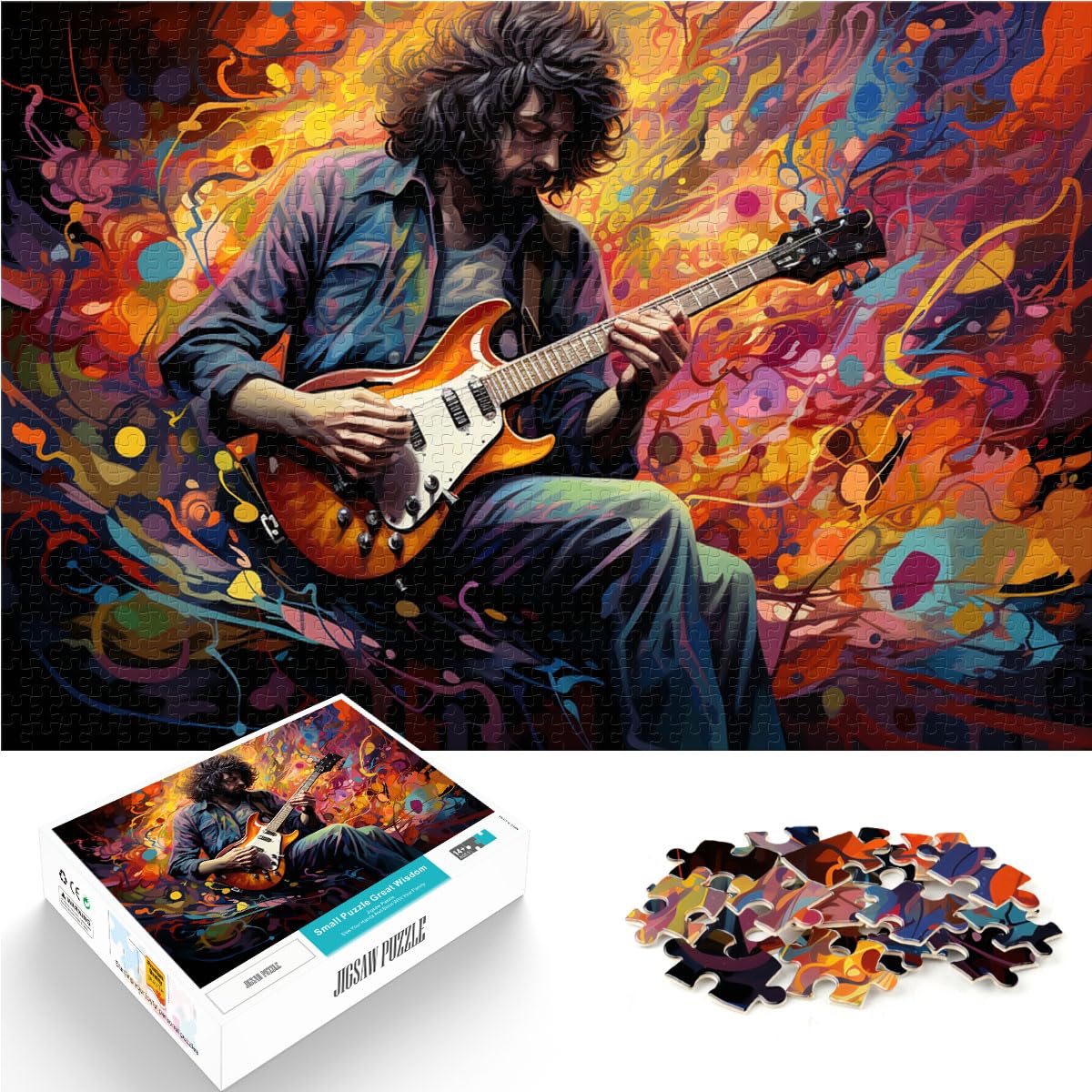 Puzzles zum Verschenken, farbenfrohe psychedelische Spieler-Puzzles für Erwachsene, 1000 Puzzles, Holzpuzzles, Familienunterhaltungsspielzeug, 1000 Teile (50 x 75 cm)