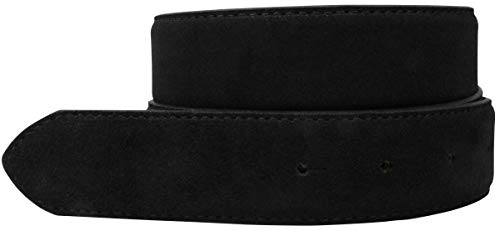 BELTINGER Wechselgürtel aus Veloursleder ohne Schnalle 3,5 cm | Druckknopf-Gürtel für Damen Herren 35mm | Wildleder-Gürtel | Schwarz 90cm