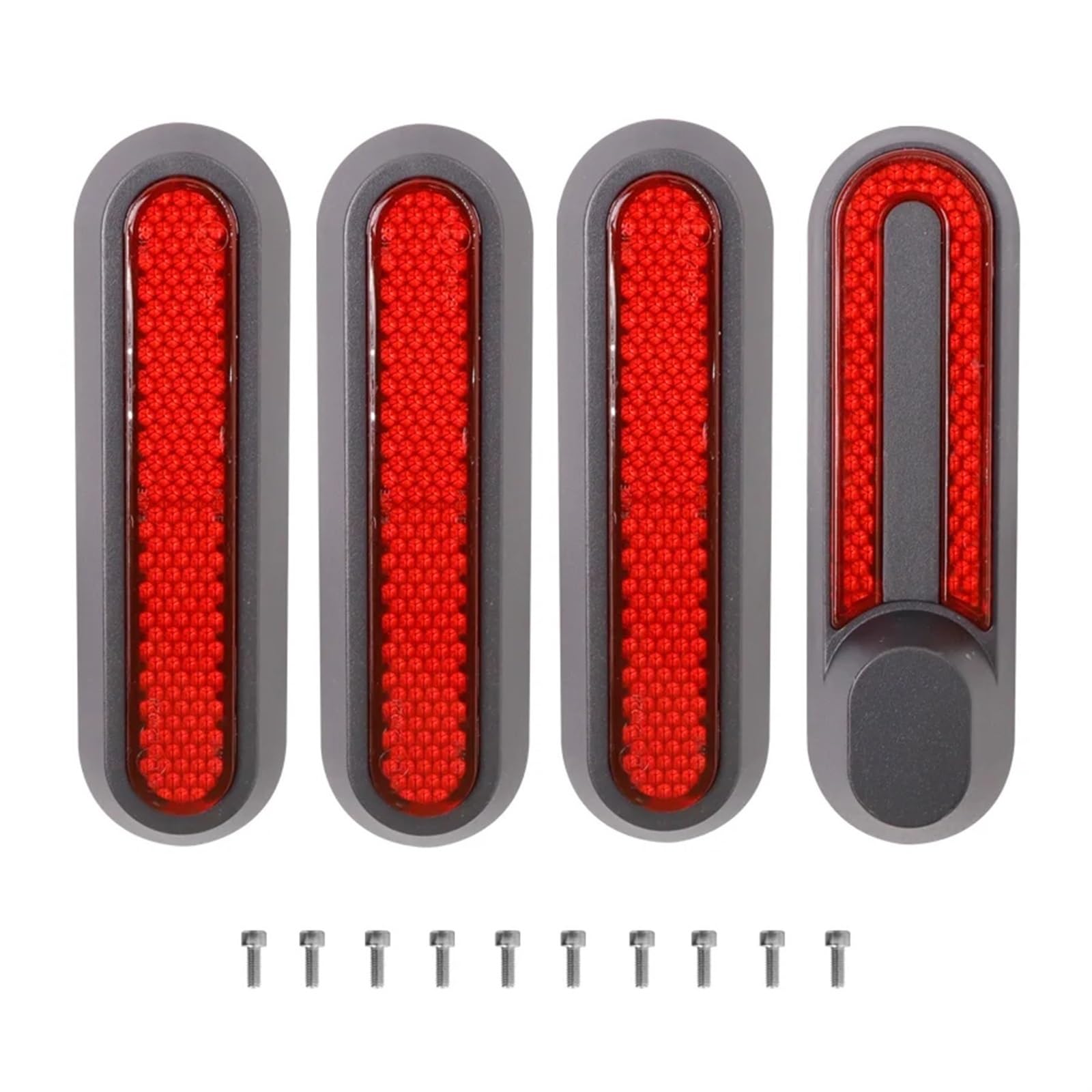 Jodriva Schutzschale for die vordere und hintere Radabdeckung, for Xiaomi, Elektroroller Pro 2/1s/M365 Pro, Sicherheits-Reflexrohr, Nachtreflektorteile Radabdeckung für Elektroroller(Red Sets)