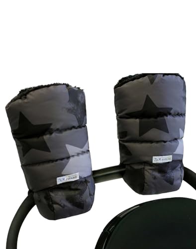 7AM Enfant Stroller Warmmuffs - Handwärmer mit Frostschutz, Kälteschutz, wasserabweisende und warme Handschuhe aus gewachster Baumwolle für Kinderwagen, Buggy- und Babyschale Griff