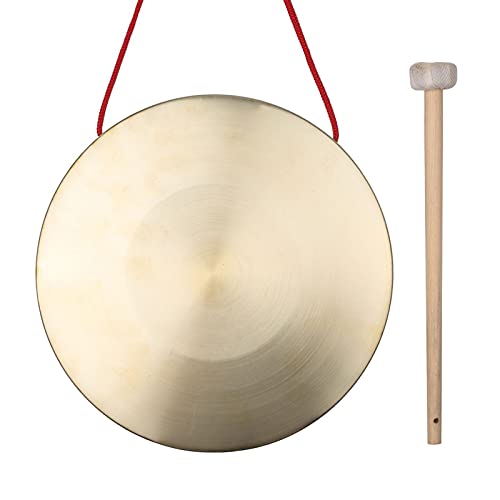 Btuty 22 cm Hand-Gong-Becken Messing Kupfer Kapelle Opera Percussion Instrumente mit rundem Spielhammer