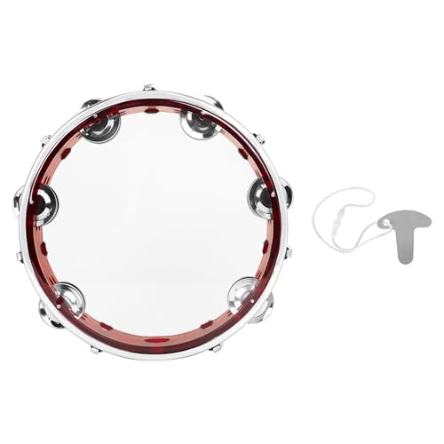 8 Zweireihiges Tamburin Rund Musikalisches Tamburin Metallglocken Hand Percussion Trommel