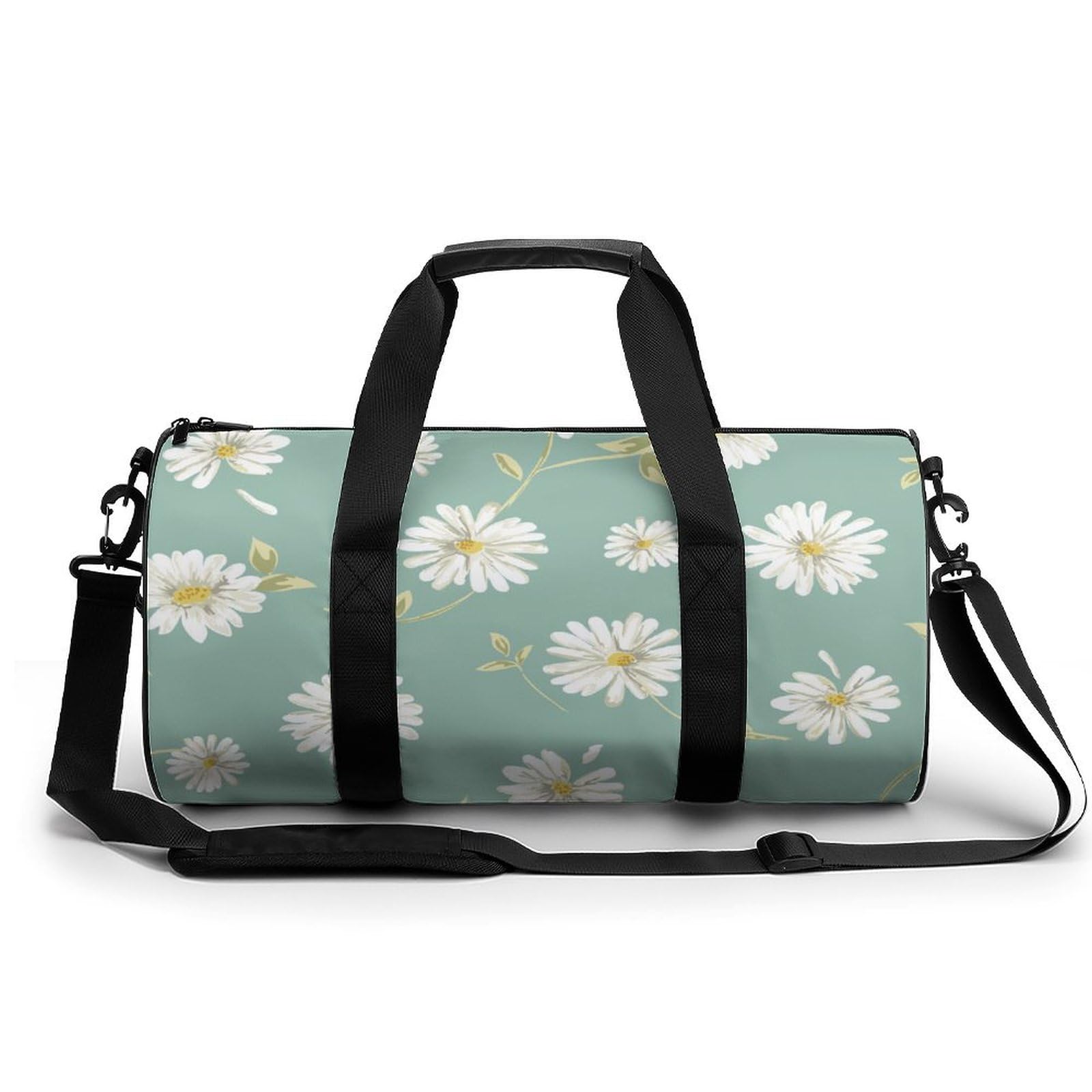 Weiße Blume Sport Duffel Bag Sporttasche Reisetasche Handgepäck Tasche Schwimmtasche Weekender Bag 45x23x23cm