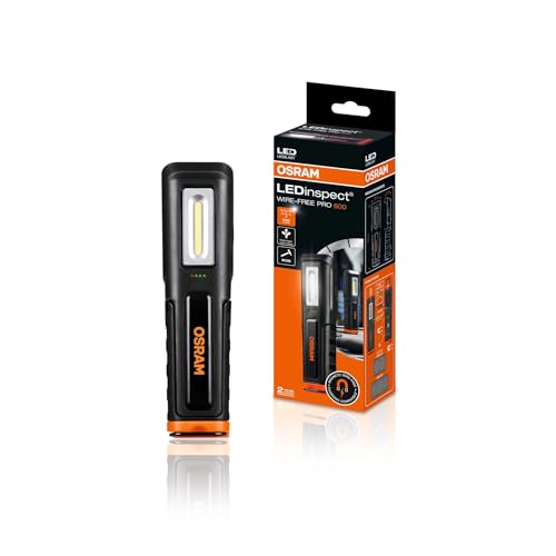 OSRAM LEDinspect WIRE-FREE PRO 600, LED-Inspektionslampe, kabelloses Aufladen, Helligkeit bis zu 600 lm, Taschenlampenfunktion, 180° flexibel