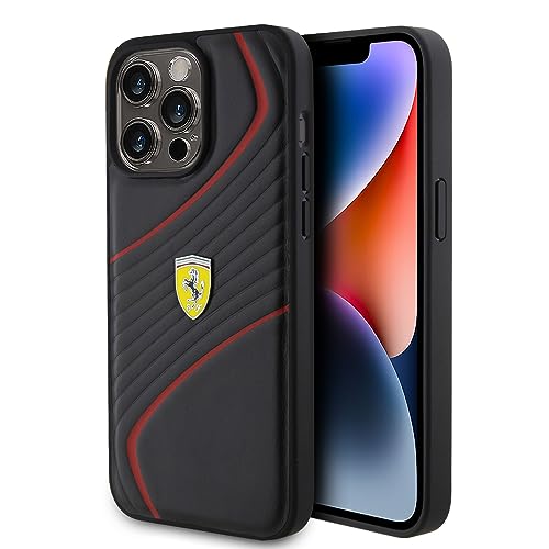 Ferrari FEHCP15XPTWK Hülle für iPhone 15 Pro Max 6.7" Schwarz hardcase Twist Metal Logo