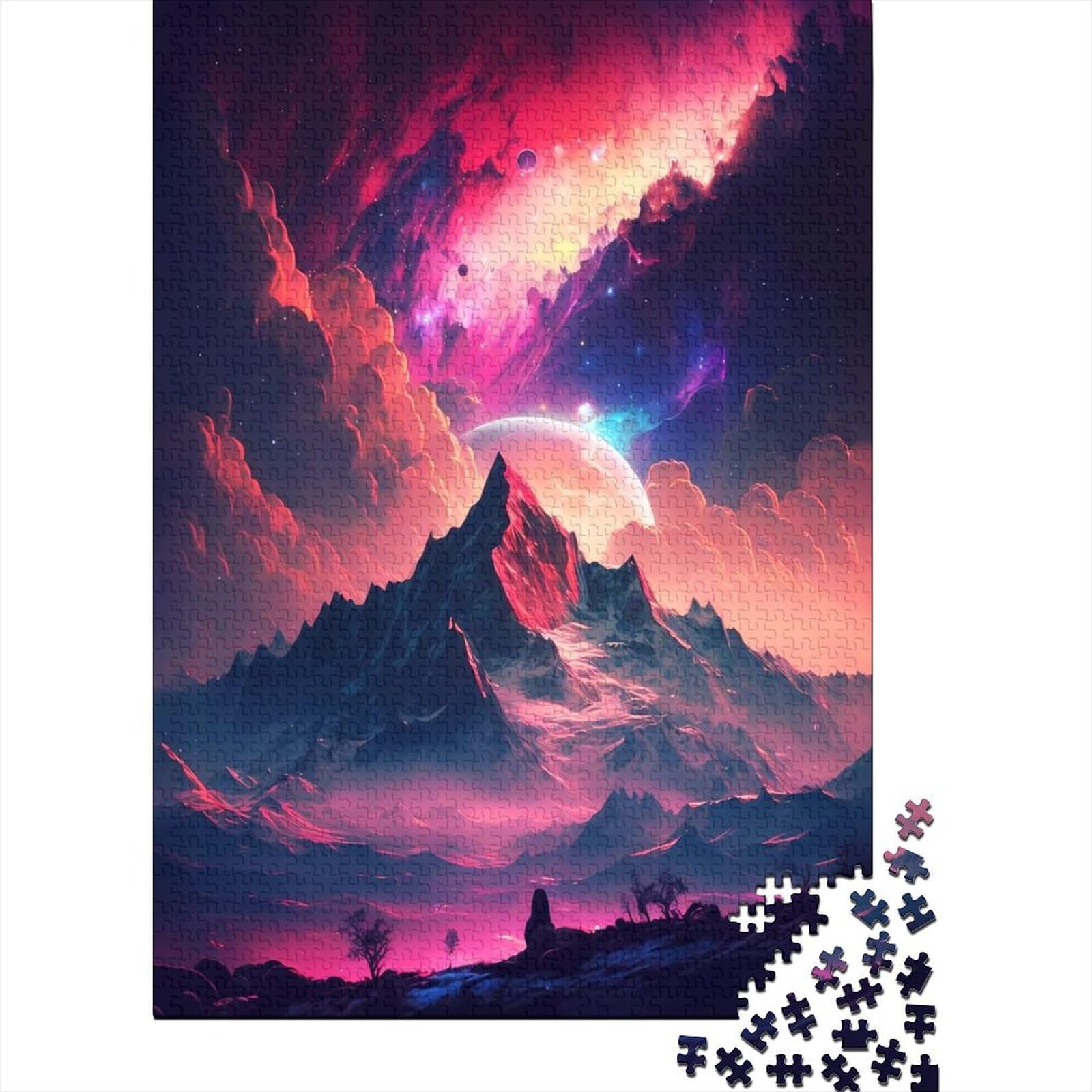 Peak of Universe Landscape Schwierige, anspruchsvolle Puzzles Kunstpuzzles für Erwachsene 1000 Teile Puzzles für Erwachsene Lernspiel Herausforderungsspielzeug (Größe: 75 x 50 cm)